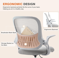 Chaise de bureau ergonomique, chaise de bureau en maille avec soutien lombaire confortable, dossier mi-haut