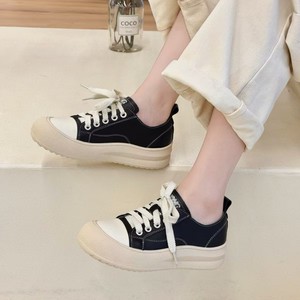 Bottes de randonnée décontractées pour femmes en cuir de vachette, à bout bicolore, basses, pour la marche lente, chaussures de loisirs confortables et tendance - Product Image 4