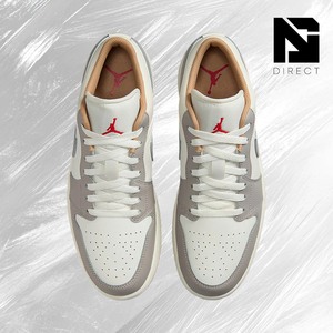 Air Jordan 1 Low 'Sail College Grey' Zapatillas de Moda de Cuero Estilo Casual con Cordones para Caminar y Skateboarding - Product Image 3