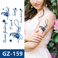 Autocollant de tatouage semi-permanent, grande taille, herbes, nouvelle mode, henna, bras imperméable et durable, 1 pièce