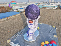 Décoration d'activité gonflable personnalisée en forme de dessin animé, astronaute gonflable à main, lune gonflable