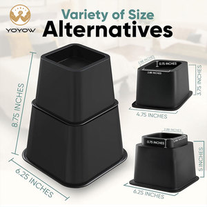 Stackable Plastic Furniture <b>Bed</b> Risers Multi Optional Lifting Heights Anti Slip Bottom <b>Pad</b> Heavy Load Bearing Design For Bedroom - Product Image 2