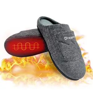 Zapatillas con almohadilla calefactora eléctrica para hombre y mujer, zapatos a la moda con batería usb para el hogar