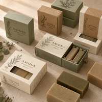 Boîtes à savon de voyage personnalisées faites à la main, recyclables, imperméables, avec dorure à chaud, pelliculage mat et gaufrage, pour savons cosmétiques et poudres en vrac