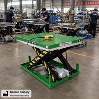 Table élévatrice à ciseaux hydraulique personnalisée avec plateau tournant à roulettes, garde-corps et télécommande pour l'intégration en ligne de production