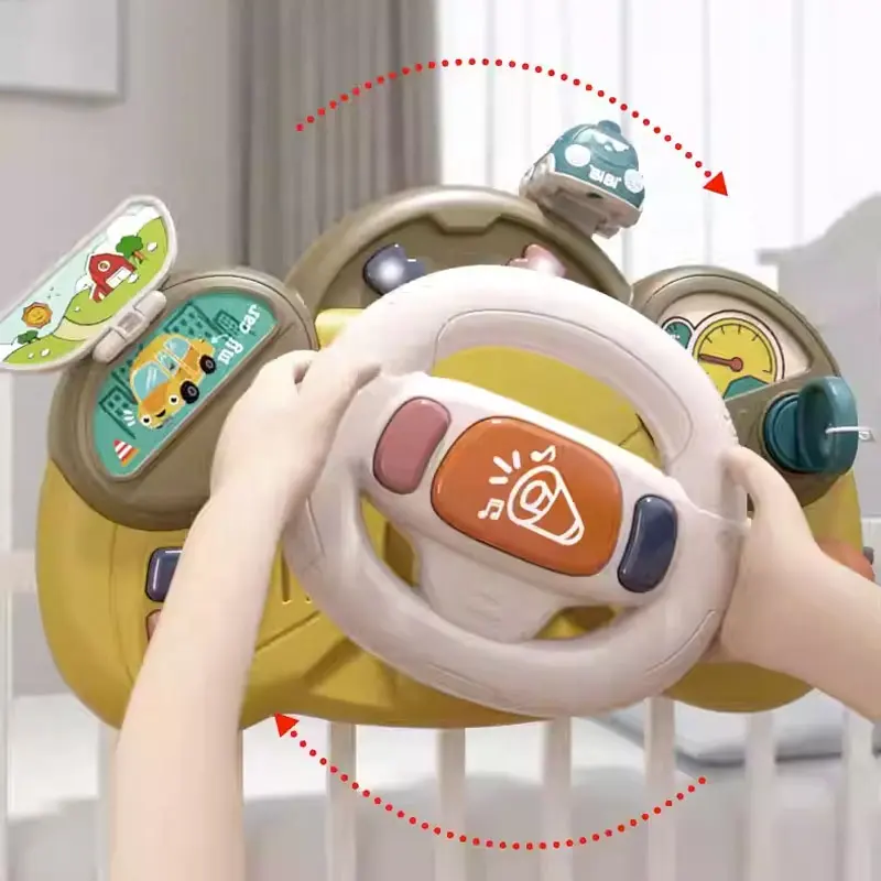 Volant multifonctionnel pour bébé jouets d'apprentissage interactifs simulation pour enfants conduite voiture jouet éducatif avec éclairage et musique