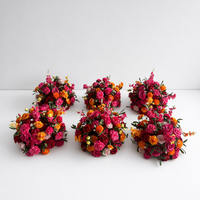 Nouveauté - Fleurs artificielles modernes orange et rose - Arrangements floraux pour mariage - Décoration de mariage
