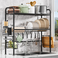 Égouttoir de cuisine sur évier, support à ustensiles, égouttoir à vaisselle et baguettes, support de rangement pour assiettes, organisateur de comptoir en métal