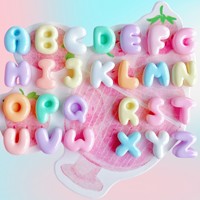 100 piezas de dijes de resina pastel con letras de la A a la Z, cabujones de alfabeto 3D brillantes para manualidades, decoración de fundas de teléfono, álbumes de recortes y arte de uñas