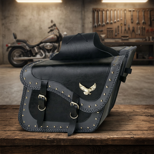 Sacs de selle de moto en cuir véritable, bagages de voyage pour motards - Product Image 2
