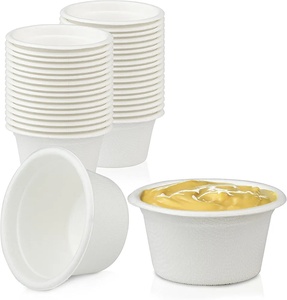 Bagazo de fibra de caña de azúcar, recipiente pequeño a prueba de fugas, taza para condimentos de salsa, 2oz, 100% - Product Image 1