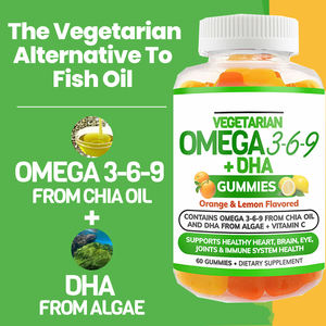 Çocuklar yetişkinler beslenme doğal bitki bazlı yağ asitleri vitaminler algler DHA Chia yağı <span class=keywords><strong>Omega</strong></span> <span class=keywords><strong>3</strong></span> 6 9 Gummies beyin takviyesi - Product Image 6