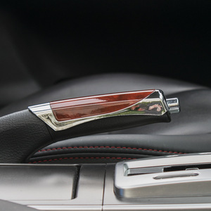 Cubierta de freno de mano para coche Shunwei, cubierta de palanca de cambios de madera de durazno, cubierta de palanca de cambios para interior de coche, cubierta decorativa con textura de fibra de carbono - Product Image 3