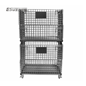 Scatola per pallet in acciaio per saldatura stucking in metallo impilabile pieghevole su misura pesante - Product Image 5