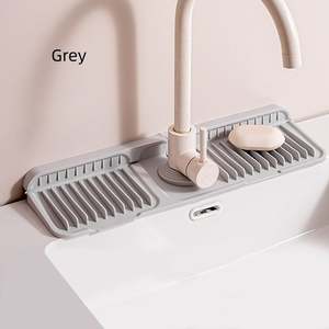 Vente en gros 17 pouces robinet de cuisine évier tapis anti-éclaboussures tapis de robinet en silicone évier coussin de vidange derrière le robinet tapis de séchage - Product Image 4