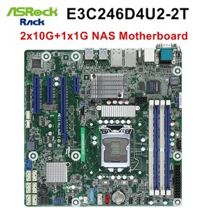 Scheda Madre ASRock Rack 8-Bay 10G NAS E3C246D4U2-2T Intel C246 IPMI 2x10G+1x1G NICs 8*SATA 1*M.2 4*DDR4 4*PCIe M-ATX - Product Image 1