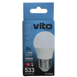 Bombilla LED E27 7W 533lm 6400K Luz Fría Vito - Product Image 2