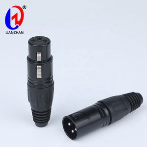 Connecteur XLR mâle/femelle 3 broches LIANZHAN NC3FX-B <span class=keywords><strong>NC3MX</strong></span>-B, placage nickel, verrouillage à loquet pour extrémité de câble de microphone - Product Image 4