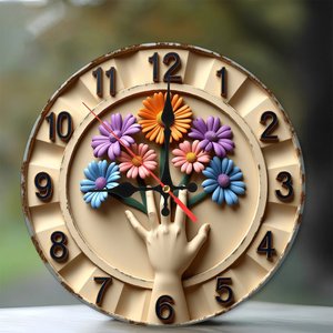Round Wooden Wall <b>Clock</b> 25cm Quiet Quartz Movement Indoor Decor For Living Room Apartment - Product Image 2