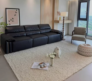 Sofá Cama Modular Extensible <span class=keywords><strong>Motorizado</strong></span> Eléctrico de Cuero Genuino de <span class=keywords><strong>3</strong></span> <span class=keywords><strong>Plazas</strong></span>, Conjunto de Sofá Seccional Moderno para Sala de Estar de Villa, Inteligente y Funcional - Product Image 3