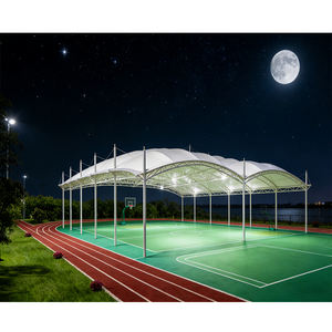 Toitures tendues pour diverses applications sportives, structure en acier, tente de court de padel, toit de terrain de football, toit sportif - Product Image 2
