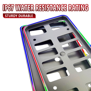 Support de <span class=keywords><strong>plaque</strong></span> d'<span class=keywords><strong>immatriculation</strong></span> universel pour <span class=keywords><strong>voiture</strong></span> avec LED RGB, contrôle Bluetooth, éclairage dynamique respirant et sonore - Product Image 1