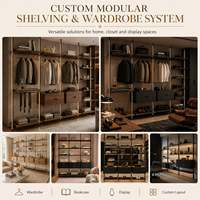 Étagères de rangement, présentoir modulaire en aluminium et bois pour salon, bureau