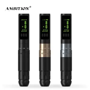 Máquina de Tatuaje Inalámbrica <span class=keywords><strong>Ambition</strong></span> con Carrera Ajustable, Acero Inoxidable, 12000 rpm, para Tatuaje de Cejas, Bordado, Blanqueamiento de Labios - Product Image 3