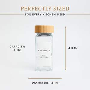 Contenedor de Especias 2 en 1 de Vidrio y Madera Nórdica con Tapa de Acacia, Ecológico, Apto para Lavavajillas, Salero y Pimentero - Product Image 5