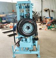 Plateforme mobile de forage de puits d'eau, moteur diesel, machine de forage de puits portable