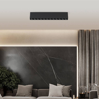 Plafonnier LED linéaire en aluminium anti-éblouissement à haute luminosité moderne, CRI 90, angle de faisceau 26/38° pour usage intérieur (hôtels et résidences)