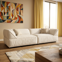 Modernes 3,1m Quadratisches Stoffsofa Minimalistischer Italienischer Stil Wohnzimmersofa mit Chenille-Polsterung 3-Sitzer Gym Villa