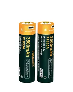 USB charge type-C P1835A 18650 3500mah 10A Lithium ion Batteries 3.6v Rechargeable 18650 Li-ion Batteries For battery pack