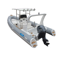 Dinghy bote de pesca 24 pieds en fibre de verre bateau à rames de course 680rib bateau en fibre de verre