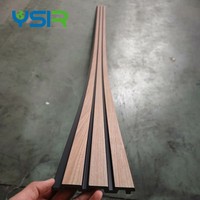 Panel Dinding Louvers PS Dekoratif Modern Polystyrene 3D Slat Interior Cladding untuk Dinding Aksen Kamar Tidur