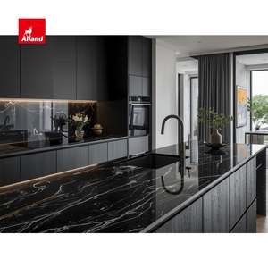 AlladnCabinet - Mueble de Cocina Moderno Personalizado de MDF con Acabado Negro Mate y <span class=keywords><strong>Isla</strong></span> para Hogar Contemporáneo - Product Image 4