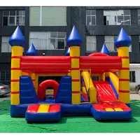 Pabrik Komersial Kecakapan Besar Anak-anak Ukuran Lompat Combo Rumah Tiup Bounce Castle dengan Perosotan