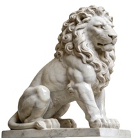 Statue de lion antique en marbre véritable, grande taille, style chinois, pour portail de jardin ou porte de maison, à vendre