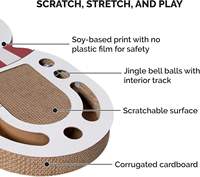 NOUVEAU Jouet pour chat 3-en-1 moderne et écologique en carton ondulé avec piste à gratter et herbe à chat pour chats d'intérieur - Carton durable antidérapant