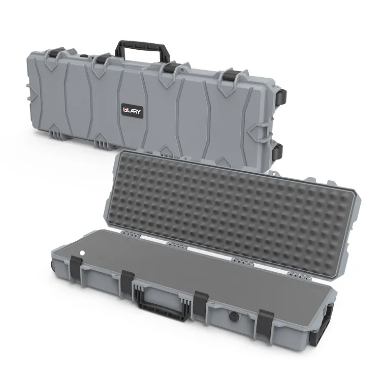 GLARY IP67 waterproof gun case box hard plastic tactical gun case for carrying grey wholesale gun safe case box manufacturer