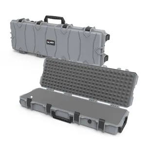 Caja de pistola impermeable GLARY IP67, caja de pistola táctica de plástico duro para llevar caja de seguridad de pistola gris al por mayor, fabricante de cajas