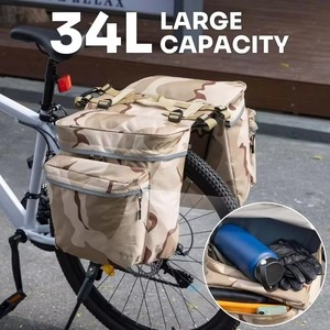 Échantillon gratuit : Nouveau design de sac de porte-bagages arrière pour vélo, sac de transport noir pour vélo, sac de voyage pour vélo en gros, sacoche de vélo, sac isotherme pas cher - Product Image 2