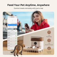 Mangiatoie automatiche sopraelevate per gatti per 2 gatti 5L 2.4G APP controllo distributore di cibo per gatti a tempo con doppio alimentatore