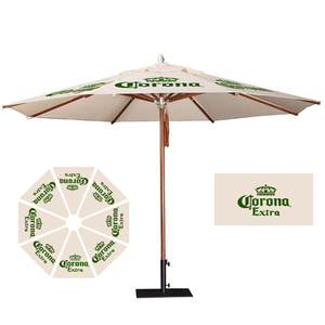 <span class=keywords><strong>Parasol</strong></span> extérieur en bois de levage manuel durable à transfert thermique OEM ODM 1.5m 2m 3m - Product Image 4