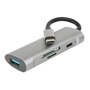 ฮับ USB C ยี่ห้อ Xinqiyi 4 in 1 อะแดปเตอร์ Type C เป็น USB 3.0 3.1 พร้อมช่องอ่านการ์ด SD TF สำหรับ MacBook - Product Image 3