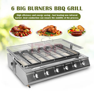 Barbecue à gaz 6 brûleurs sans fumée, plancha de table européenne pour extérieur, barbecue à gaz sans fumée - Product Image 4