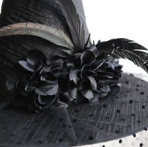 Chapeau de Sorcière d'<span class=keywords><strong>Halloween</strong></span> et Voile en Dentelle en Tissu Floqué à Pointe Pointue, Accessoire de <span class=keywords><strong>Maquillage</strong></span> et de Déguisement pour Cosplay de Magicien, Accessoires du Nouvel An - Product Image 3
