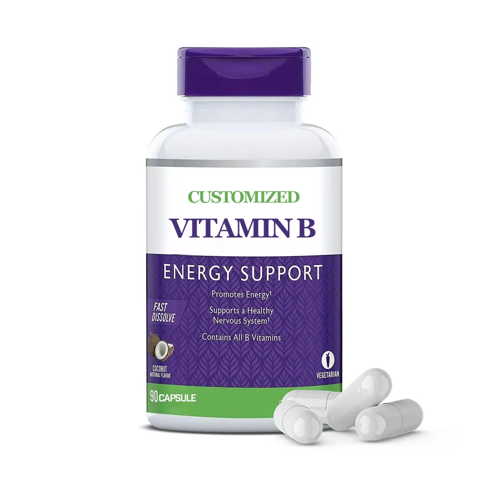 Potenciador de inmunidad de etiqueta privada, tabletas de vitamina B12, Gummy multivitamina, vitamina B, cápsulas de vitamina B