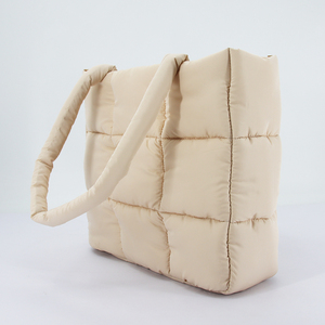 Trọng lượng nhẹ có thể gập lại hai-xử lý bông Weekender qua đêm túi nylon Vai Túi Xách làm việc du lịch Satchel PURSE puffer Tote cho - Product Image 6