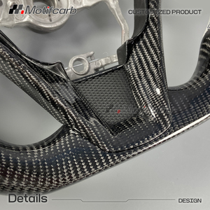 Volante Deportivo Personalizado de Fibra de Carbono con Empuñaduras de Cuero Perforado Blanco para Lexus LC 500 500h Coupé 2016-2026 - Product Image 4